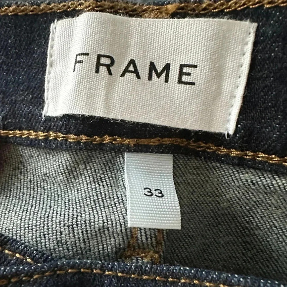 Frame Le Garçon Crop Covant Dark Wash Boyfriend Jeans 33 - Picture 10 of 10